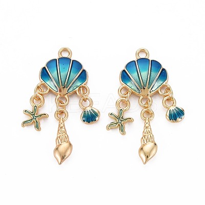 Alloy Enamel Pendants X-ENAM-S126-118B-NR-1