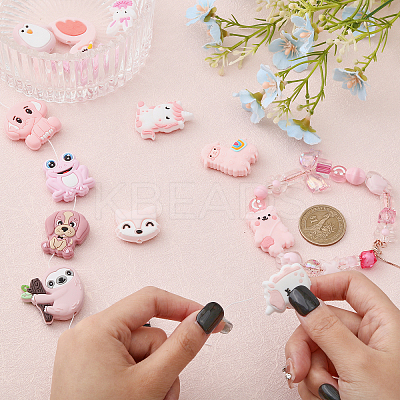 15Pcs 15 Styles Food Grade Eco-Friendly Silicone Focal Beads SIL-CA0002-21-1