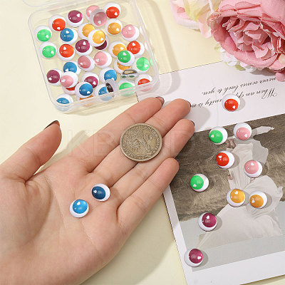 48Pcs 12 Colors Glass Craft Eyes Cabochons DIY-CA0007-13-1