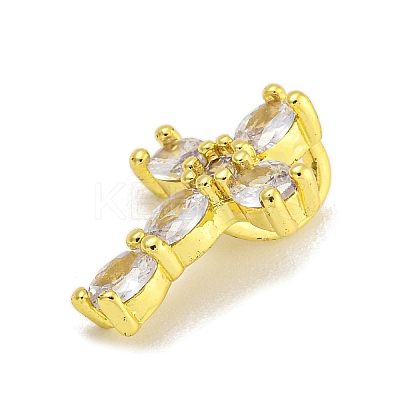 Rack Plating Brass Micro Pave Cubic Zirconia Pendants KK-C074-25G-01-1