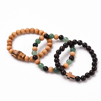 Stretch Bracelets Sets BJEW-JB05662-04-1