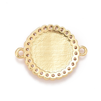 Brass Clear Cubic Zirconia Connector Charms KK-A161-05G-1