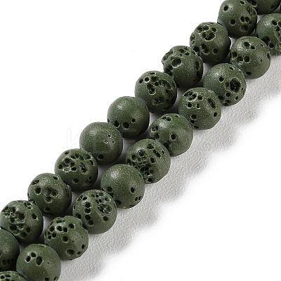 Synthetic Lava Rock Dyed Beads Strands G-H311-08A-03-1