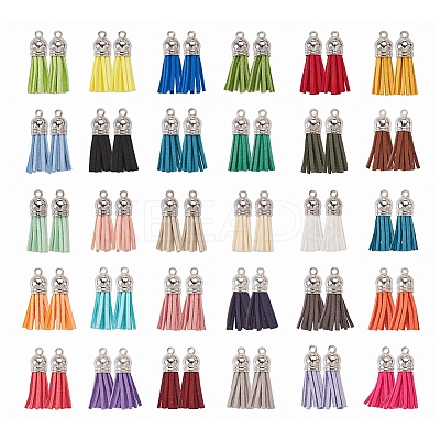 60Pcs 30 Colors Faux Suede Tassel Pendant Decorations FIND-YW0001-13P-1