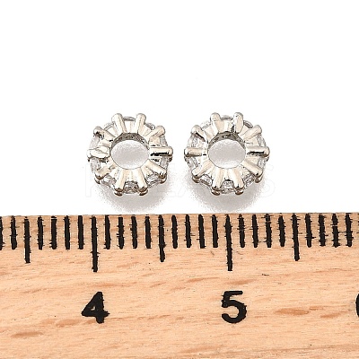 Brass Micro Pave Clear Cubic Zirconia Beads KK-K300-02B-P-1