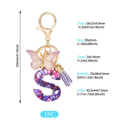 Resin Butterfly Pendant Keychains KEYC-TAC0034-03S-1