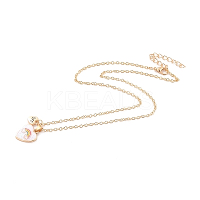 BFF/Best Friends Forever Alloy Pendant Necklaces NJEW-K124-01G-02-1