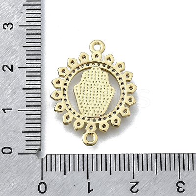 Hamsa Hand Connector Charms KK-V010-02G-03-1
