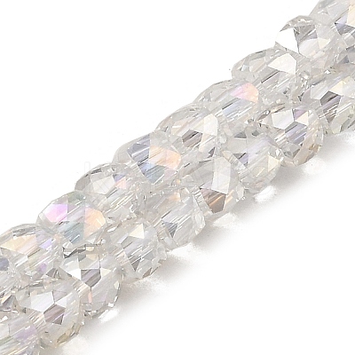 Electroplate Transparent Glass Beads Strands GLAA-C029-03B-1