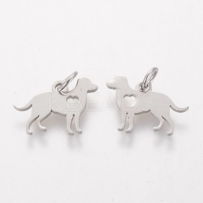 Non-Tarnish 304 Stainless Steel Puppy Pendants STAS-Q201-T464S-1