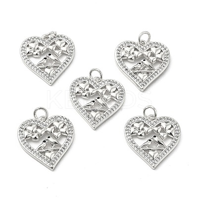 Brass Micro Pave Cubic Zirconia Pendants KK-E068-VB124-1
