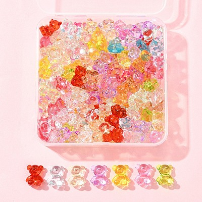 140Pcs Transparent Acrylic Beads MACR-FS0001-98-1