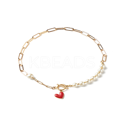 Glass Pearl Beaded Necklaces X1-NJEW-TA00004-1