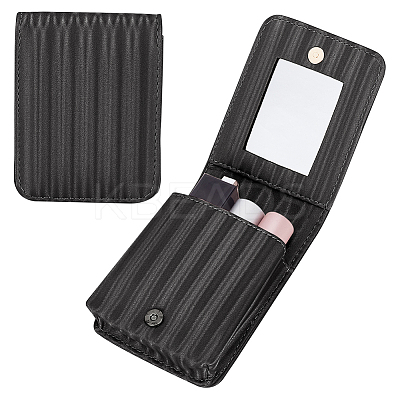 PU Leather Lipstick Case with Mirror CON-WH0088-51B-1