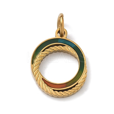 304 Stainless Steel Enamel Pendants STAS-Z189-06G-1