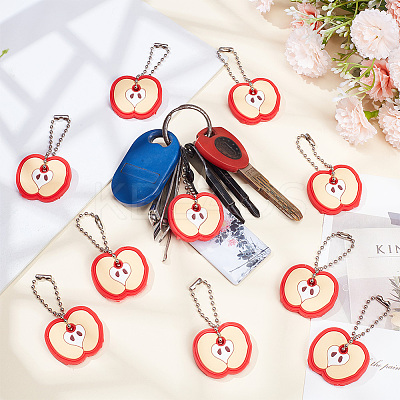 30Pcs PVC Anti-Lost Key Sleeve Pendant Decorations HJEW-GO0001-06-1