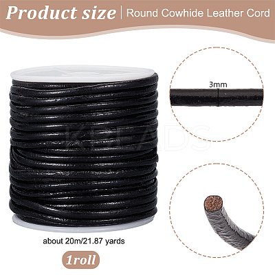 20M Round Cowhide Leather Cord WL-WH0015-01C-02-1