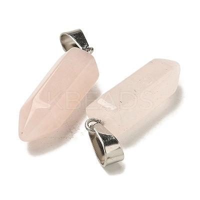 Natural Rose Quartz Pendants G-Z067-07P-09-1