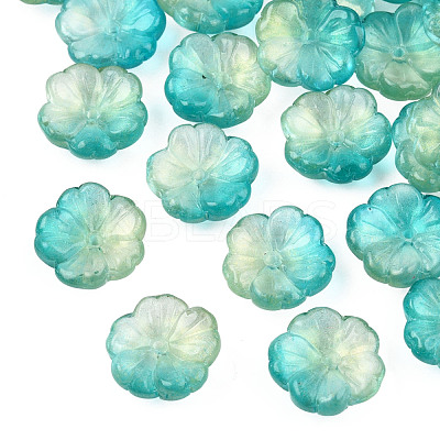 Transparent Spray Painted Glass Beads GLAA-Q089-003-G001-1