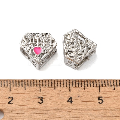 Mother's Day Rack Plating Alloy Enamel European Beads PALLOY-S189-52P-1
