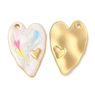 304 Stainless Steel Enamel Pendants LS-STAS-K256-03G-01-1