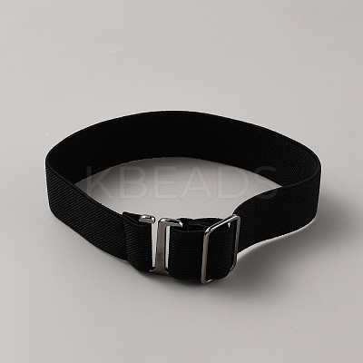 2Pcs Polyester Elastic Waist Belt with Alloy Buckles AJEW-WH0248-562A-1