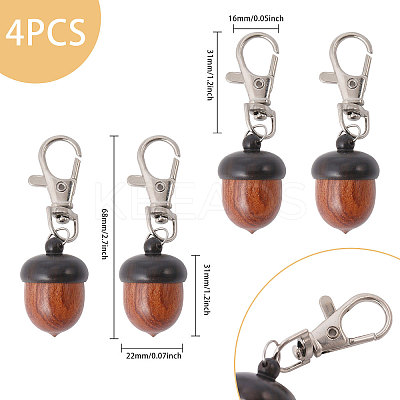 Wood Acorn Pendant Decoration HJEW-CA00008-1