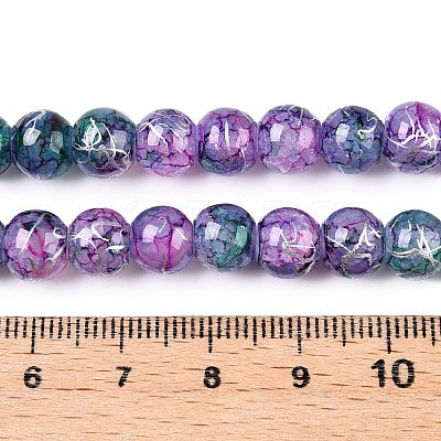 Drawbench Crackle Glass Beads Strands X-GLAA-N006-8mm-05-1