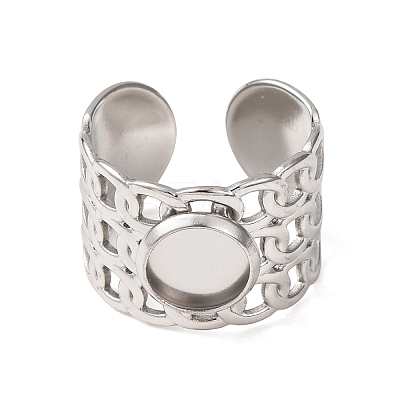 304 Stainless Steel Cable Chain Cuff Ring Components SA-CBA94B1-01P-01-1