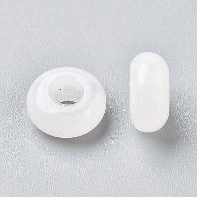 Natural White Jade European Beads X-G-G740-12x6mm-26-1