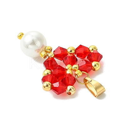 Shell Pearl Beads Glass Pendants PALLOY-MZ00432-02-1