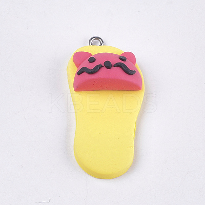 Handmade Polymer Clay Pendants CLAY-S093-04-1