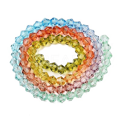 Gradient Color Baking Paint Glass Bead Strands DGLA-A039-T4mm-A015-1