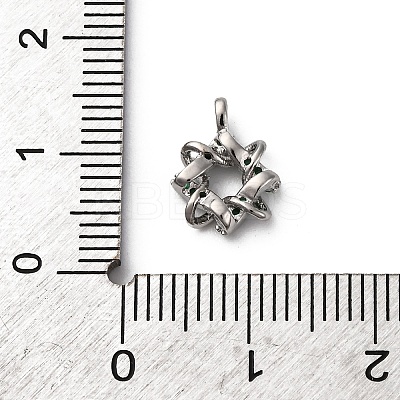 Brass Micro Pave Cubic Zirconia Pendants KK-Q070-01F-P-1