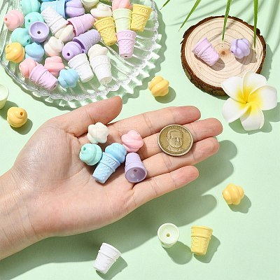 60Pcs 2 Styles Opaque Acrylic Beads SACR-CJ0001-86-1