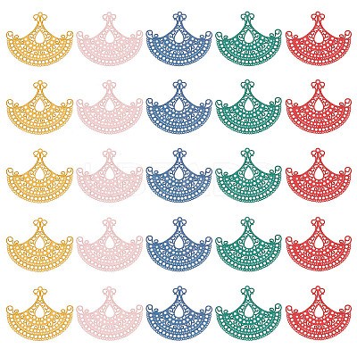 30Pcs 5 Colors 201 Stainless Steel Filigree Joiners Links STAS-DC0008-48-1