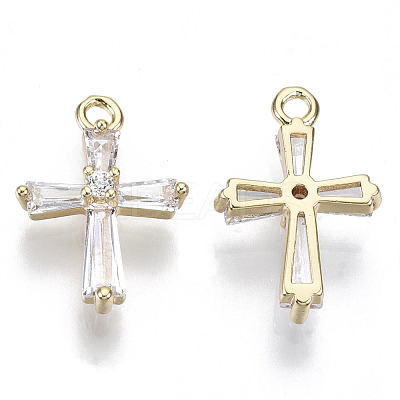 Brass Micro Pave Cubic Zirconia Pendants KK-R112-066-NF-1