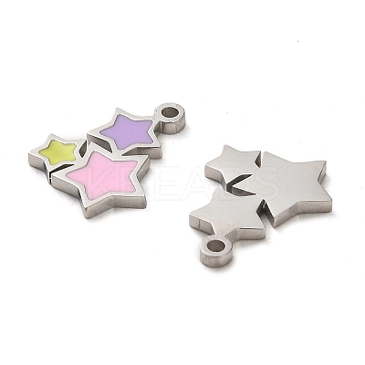 304 Stainless Steel Enamel  Charms STAS-L022-095P-1
