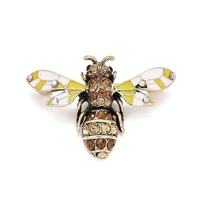 Bee Enamel Pin with Rhinestone LS-JEWB-A004-21AG-1
