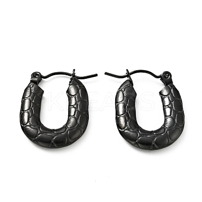 Ion Plating(IP) 304 Stainless Steel Rectangle Chunky Hoop Earrings for Women EJEW-G293-05EB-1