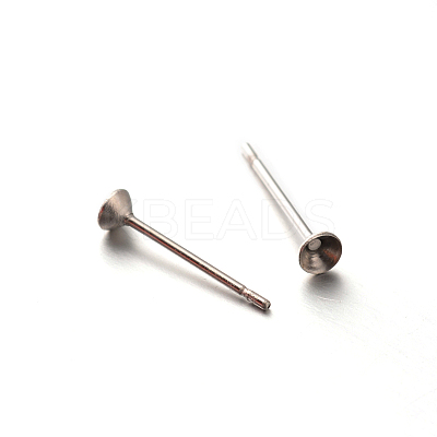 Non-Tarnish 304 Stainless Steel Post Stud Earring Settings for Pointed Back Xilion Rivoli Rhinestone STAS-E088-13-3mm-1