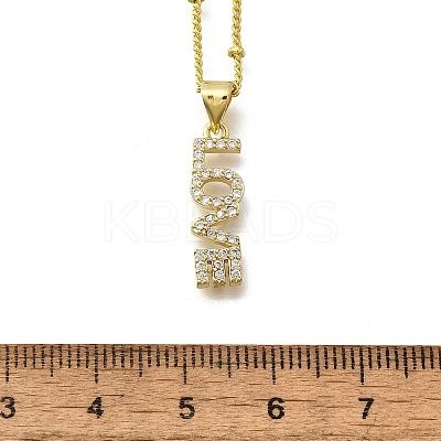Brass Clear Cubic Zirconia Pendant Necklaces for Women NJEW-A039-02B-G-1