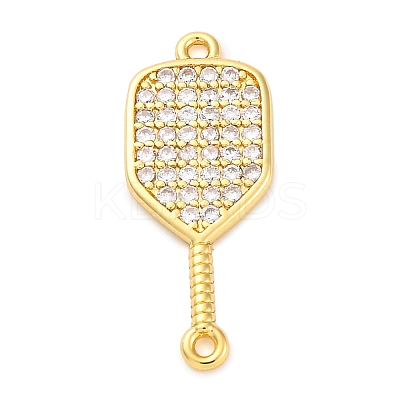 Brass Micro Pave Clear Cubic Zirconia Connector Charms LS-KK-P288-01G-1