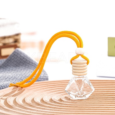 8ML Polygon Glass Perfume Bottles Air Freshener Diffuser Bottle Hanging Ornamen PW-WGF8FD9-06-1
