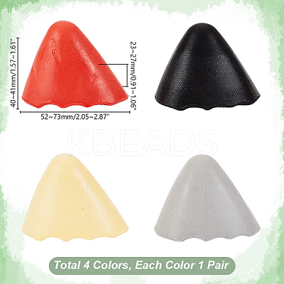 4 Pairs 4 Colors PU Shoe Fillers FIND-GA0004-44B-1