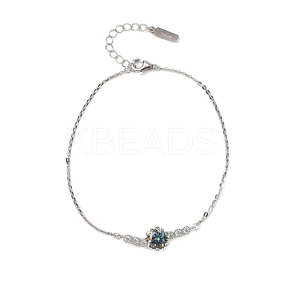 925 Sterling Silver Link Bracelets BJEW-D346-03B-P-1