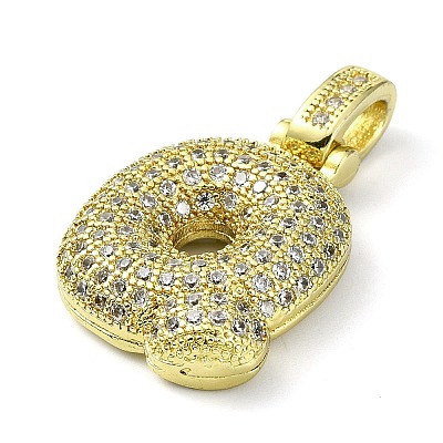 Brass Micro Pave Clear Cubic Zirconia Pendants KK-M279-01G-Q-1