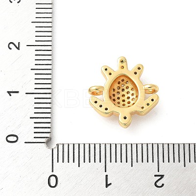 Brass Micro Pave Cubic Zirconia Connector Charms KK-U053-03G-1