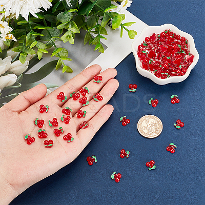 Cherry Resin Cabochons MRMJ-OC0003-22-1