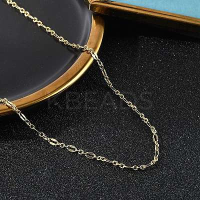 Rack Plating Brass Dapped Chain Necklaces for Women LS-NJEW-H049-04G-1